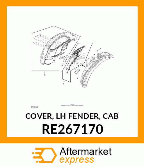 COVER, LH FENDER, CAB RE267170