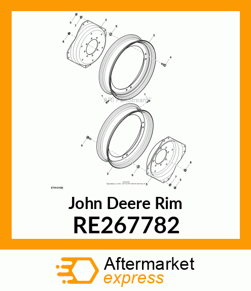 RIM, DRIVE WHEEL W/CLAMPS W7 X 32 RE267782