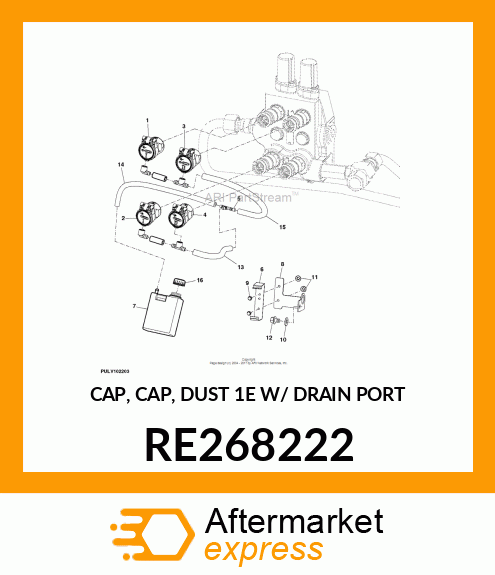 CAP, CAP, DUST 1E W/ DRAIN PORT RE268222