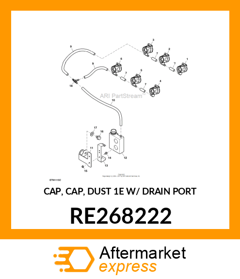 CAP, CAP, DUST 1E W/ DRAIN PORT RE268222