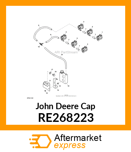 CAP, CAP, DUST 1R W/ DRAIN PORT RE268223