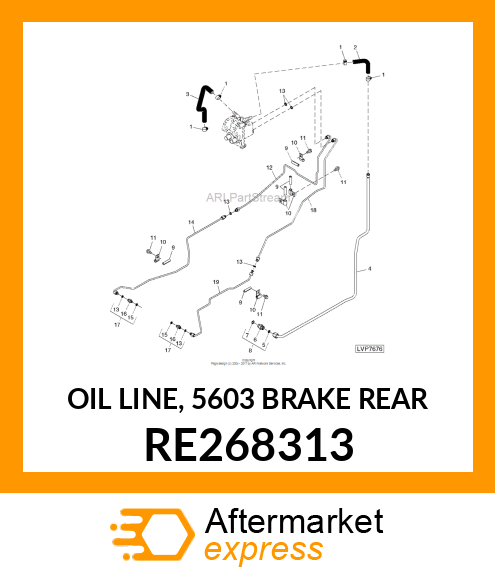 OIL LINE, 5603 BRAKE REAR RE268313