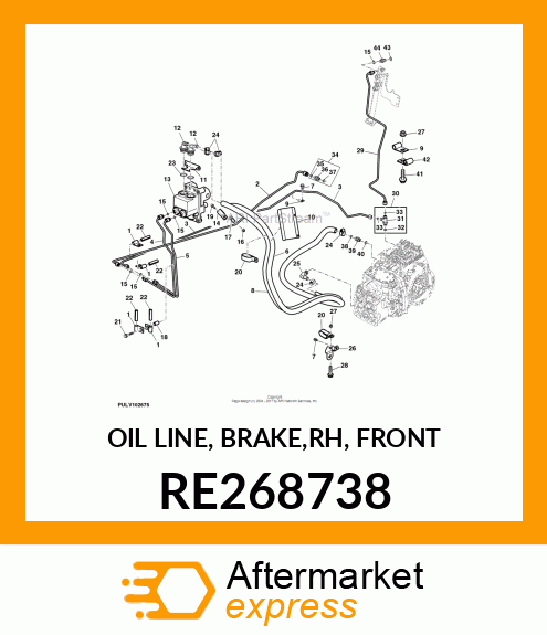 OIL LINE, BRAKE,RH, FRONT RE268738