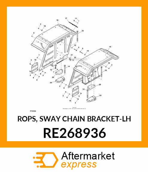 ROPS, SWAY CHAIN BRACKET RE268936