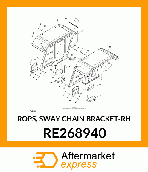 ROPS, SWAY CHAIN BRACKET RE268940