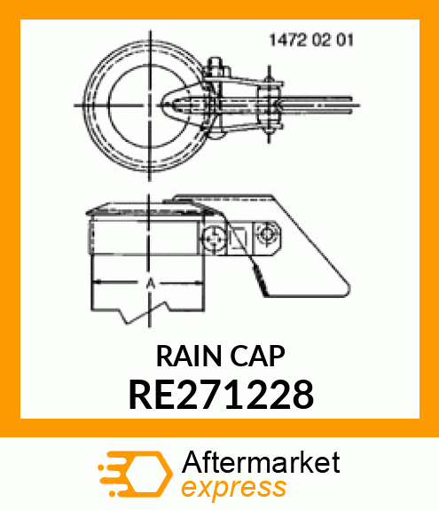 EXHAUST CAP, RAIN CAP, 114.3 MM OD RE271228