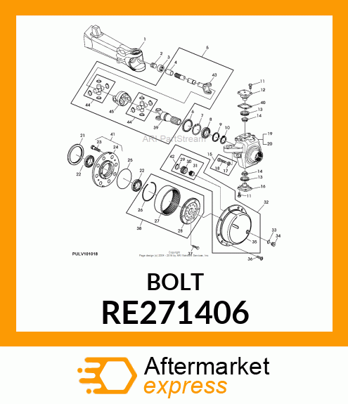 BOLT KIT, STEERING STOP CAPSCREW amp; RE271406