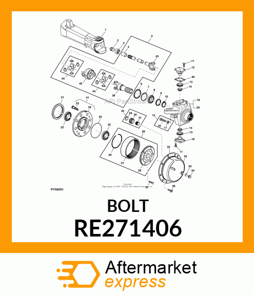 BOLT KIT, STEERING STOP CAPSCREW amp; RE271406