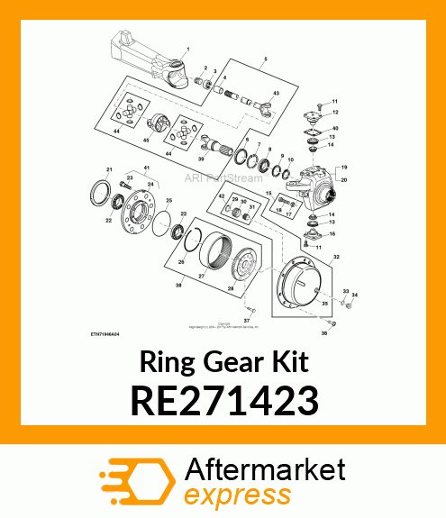 GEAR KIT, FINAL DRIVE RING GEAR RE271423