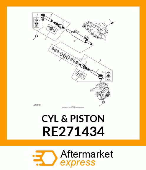 CYLINDER AND PISTON KIT, STEERING RE271434