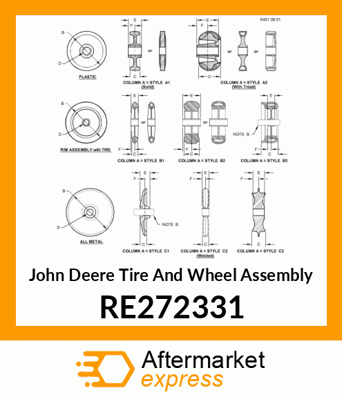 TIRE AND WHEEL ASSEMBLY, MIDROLLER, RE272331