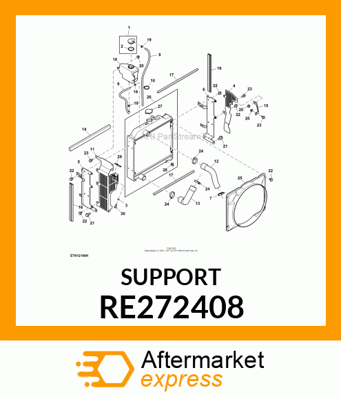 SUPPORT, SUPPORT, ASSEMBLY RADIATOR RE272408