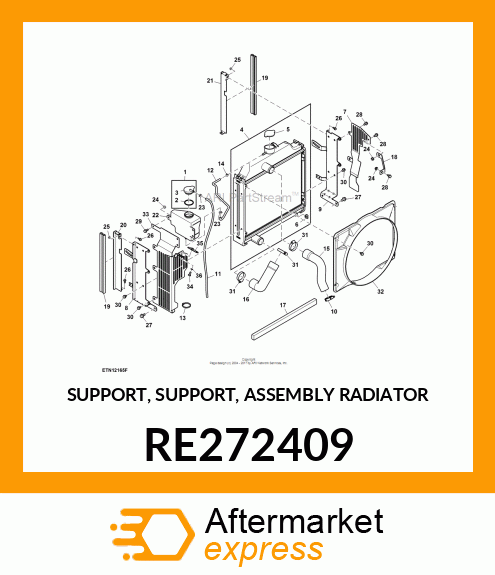 SUPPORT, SUPPORT, ASSEMBLY RADIATOR RE272409