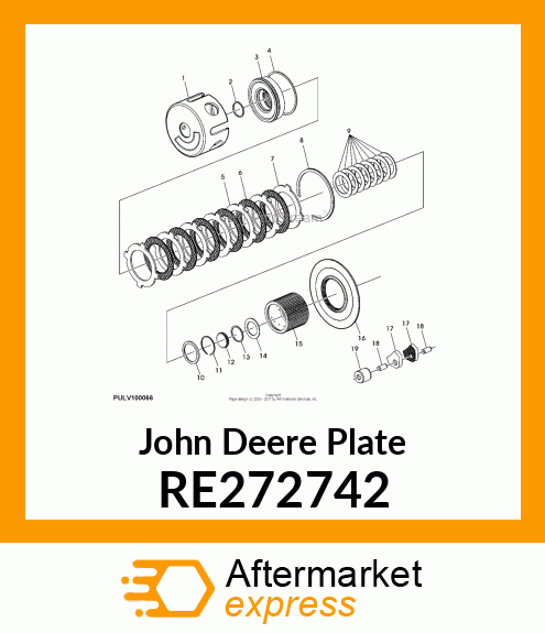 PLATE, PTO BRAKE WITH FACING RE272742