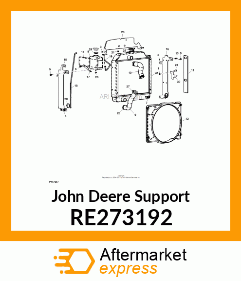 SUPPORT, ASSEMBLY RADIATOR RH RE273192