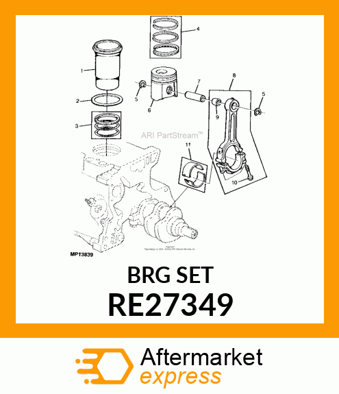 KIT,CONN,ROD BEARING .010 U.S. RE27349