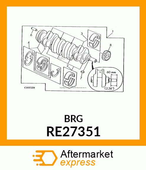 KIT,REAR MAIN BEARING,.010 U.S. RE27351