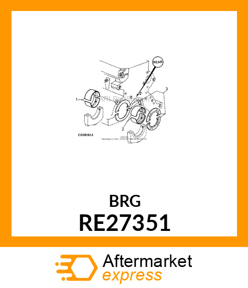 KIT,REAR MAIN BEARING,.010 U.S. RE27351