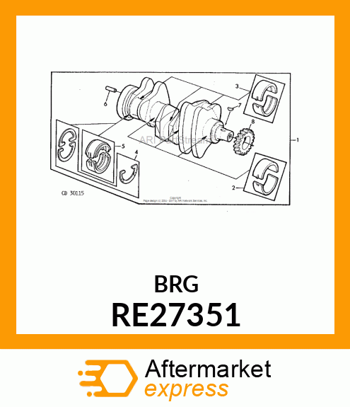 KIT,REAR MAIN BEARING,.010 U.S. RE27351