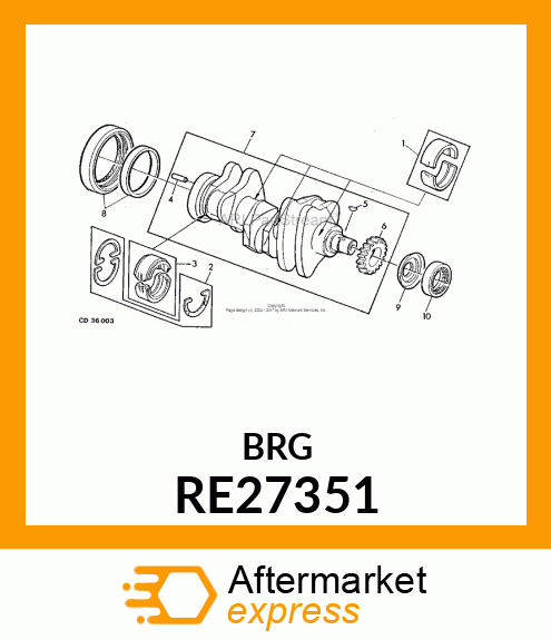 KIT,REAR MAIN BEARING,.010 U.S. RE27351