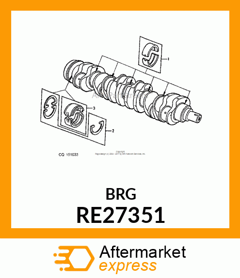 KIT,REAR MAIN BEARING,.010 U.S. RE27351