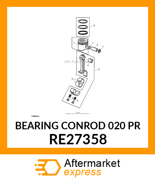 RECHANGE,COUSSINETS DE BIELLE .020 RE27358