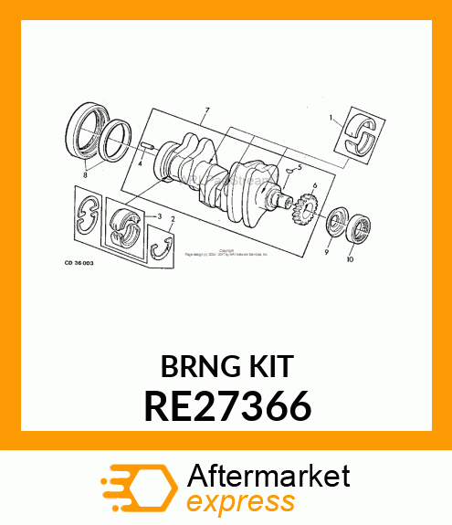 KIT, BEARING RE27366