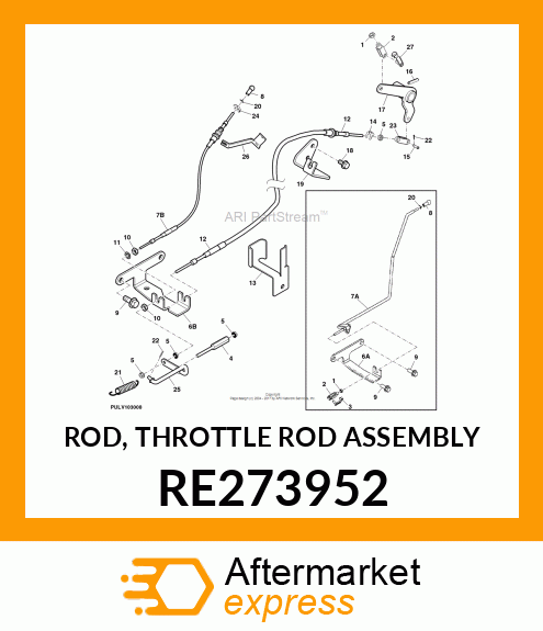 ROD, THROTTLE ROD ASSEMBLY RE273952