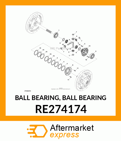 BALL BEARING, BALL BEARING RE274174