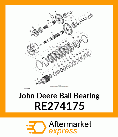 BALL BEARING, BALL BEARING RE274175