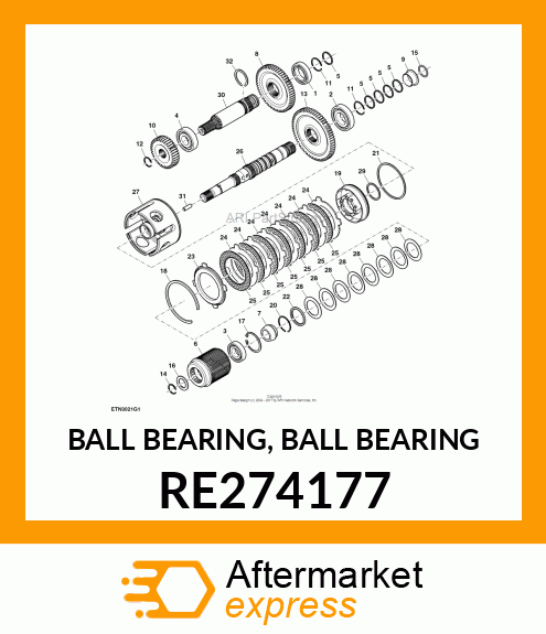 BALL BEARING, BALL BEARING RE274177