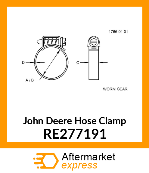 HOSE CLAMP, HOSE CLAMP, HOSE CLAMP RE277191