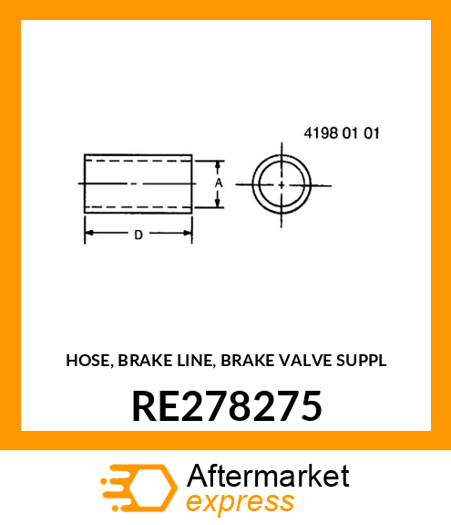 HOSE, BRAKE LINE, BRAKE VALVE SUPPL RE278275