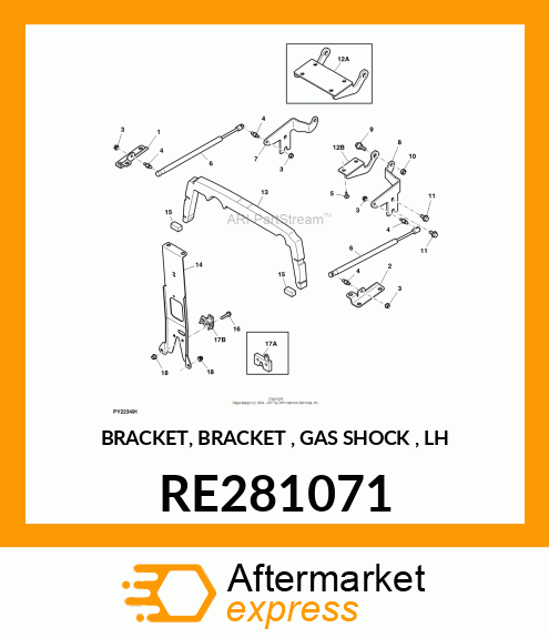 BRACKET, BRACKET , GAS SHOCK , LH RE281071