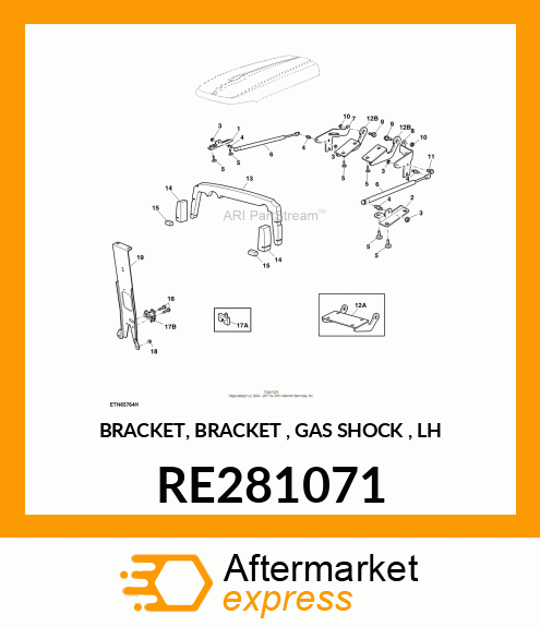 BRACKET, BRACKET , GAS SHOCK , LH RE281071