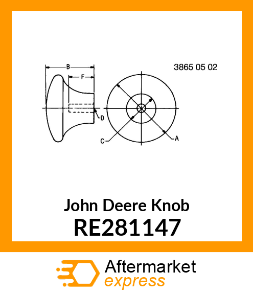 KNOB, FUEL SHUT OFF ASSEMBLY RE281147