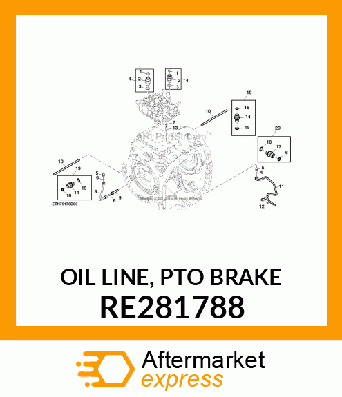 OIL LINE, PTO BRAKE RE281788