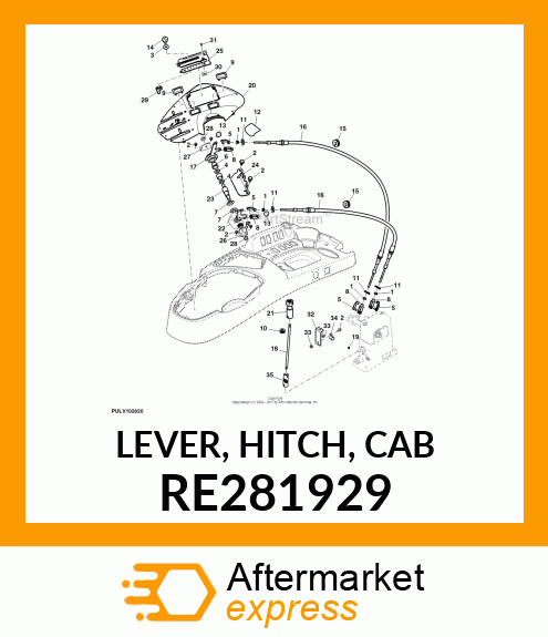 LEVER, HITCH, CAB RE281929