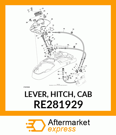 LEVER, HITCH, CAB RE281929