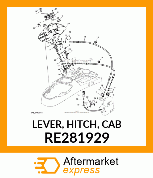 LEVER, HITCH, CAB RE281929