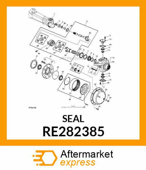 SEAL, MFWD AXLE SUN PINION SHAFT TO RE282385