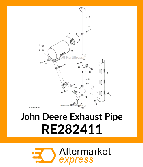 EXHAUST PIPE, ASSEMBLY RE282411