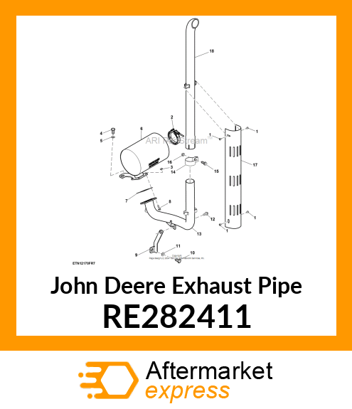 EXHAUST PIPE, ASSEMBLY RE282411