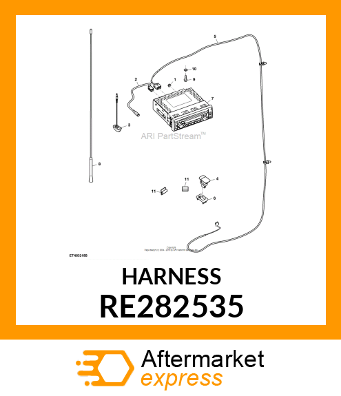 CAB WIRING HARNESS, AUX AUDIO JACK RE282535