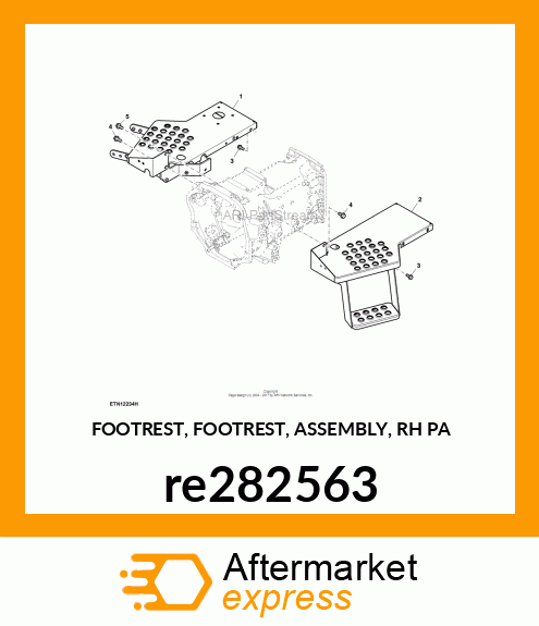 FOOTREST, FOOTREST, ASSEMBLY, RH PA re282563