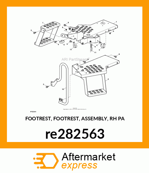 FOOTREST, FOOTREST, ASSEMBLY, RH PA re282563