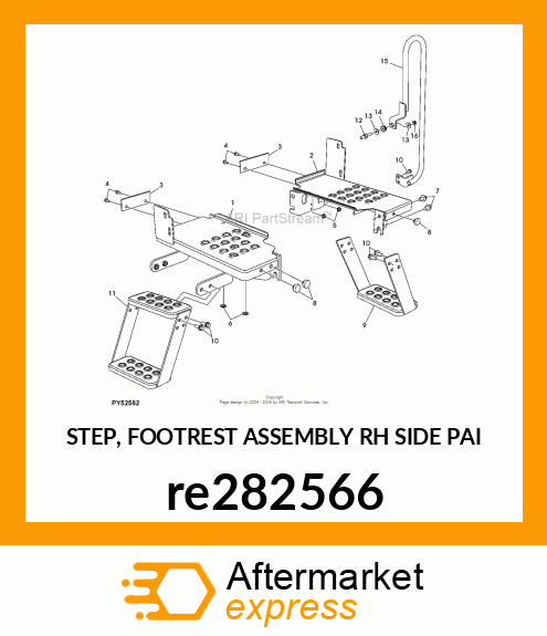 STEP, FOOTREST ASSEMBLY RH SIDE PAI re282566