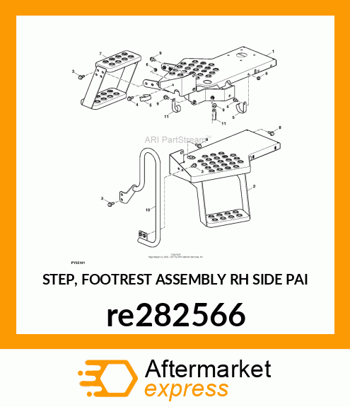 STEP, FOOTREST ASSEMBLY RH SIDE PAI re282566