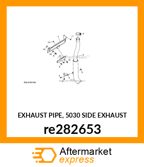 EXHAUST PIPE, 5030 SIDE EXHAUST re282653