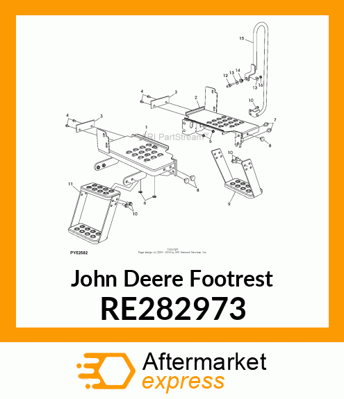 FOOTREST, ASSEMBLY UNPAINTED LH, SH RE282973